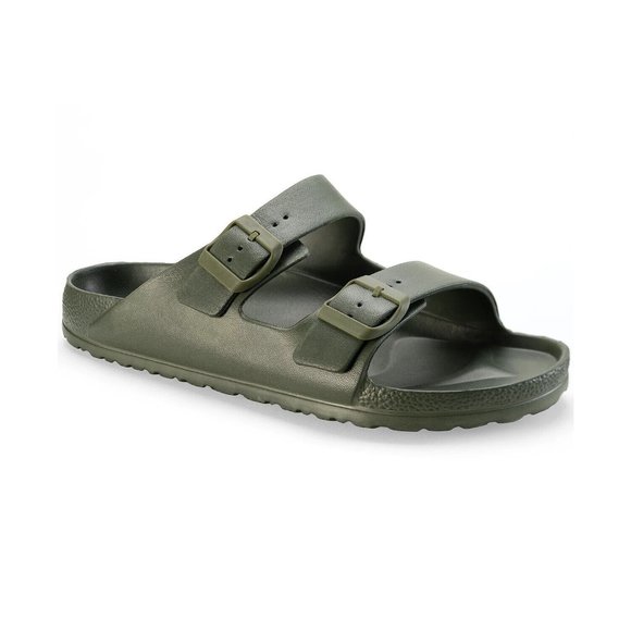 Sun + Stone Men's Jude Slip-On Sandals Slide Olive - Picture 1 of 9